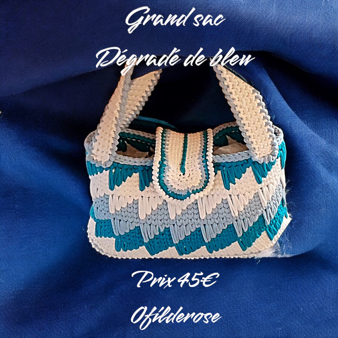 grand sac dégradé de bleu & blanc