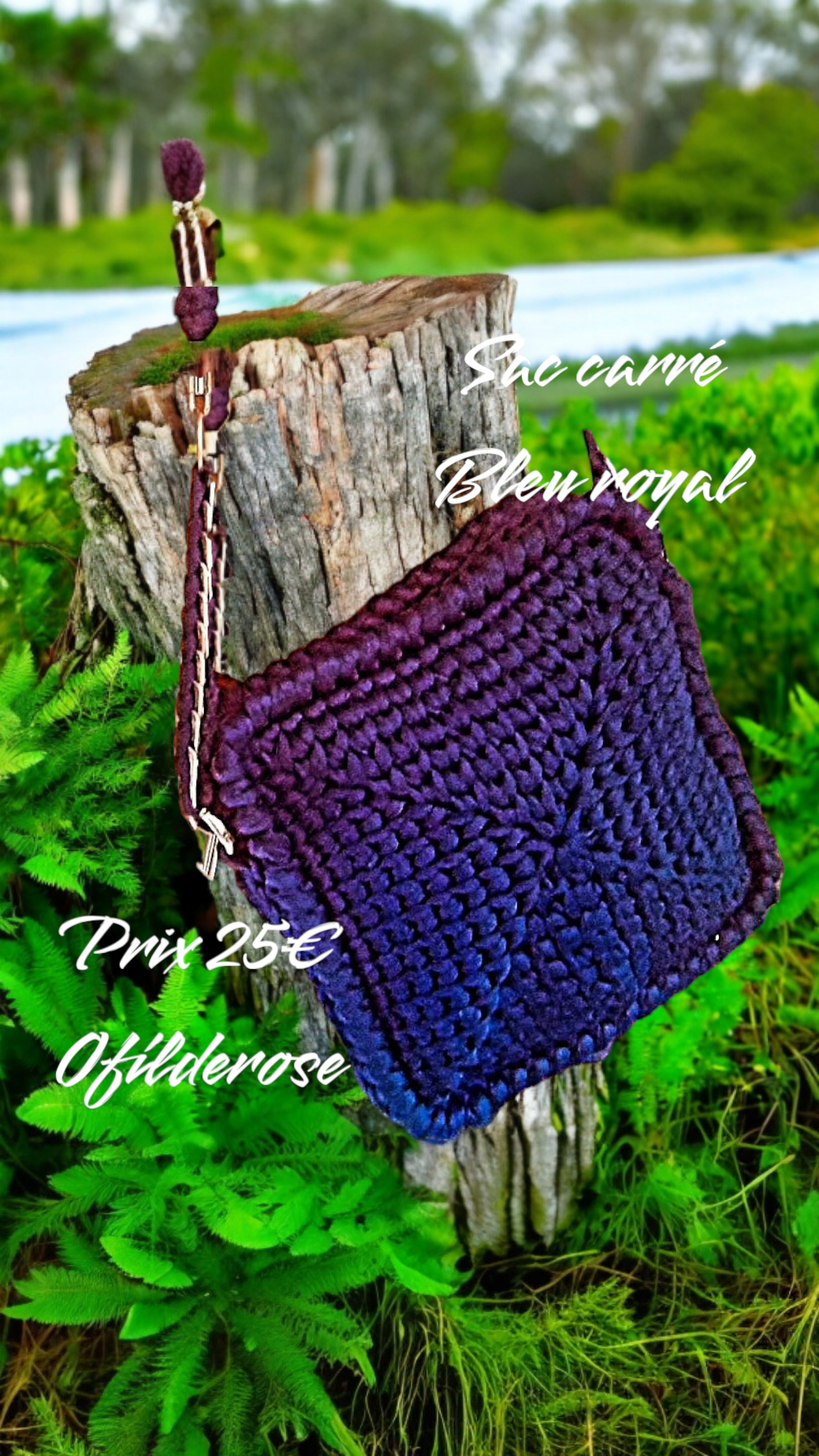 petit sac carré bleu royale