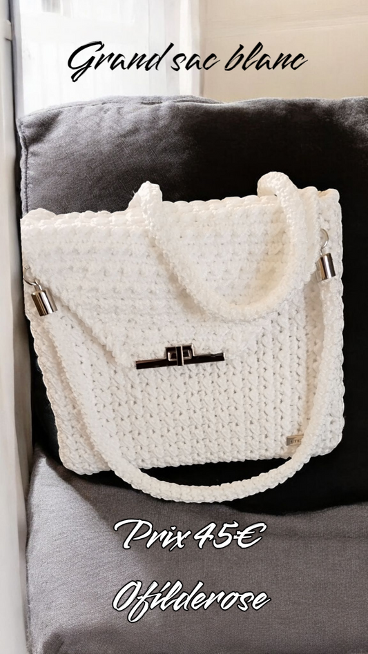 grand sac cabas blanc